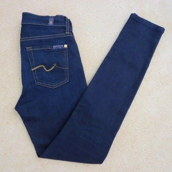 7 For All Mankind Skinny Jeans Size 25 Mid-Rise - Picture 1 of 6
